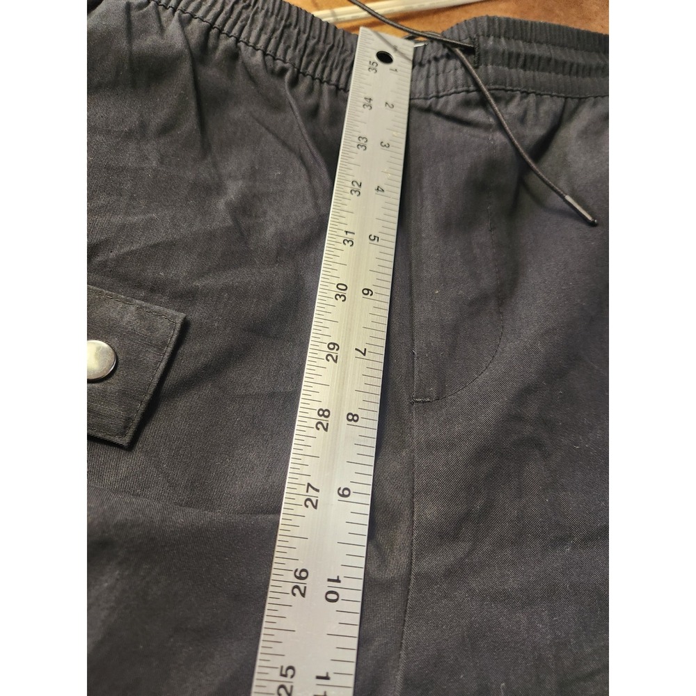Forever 21 Men Jogger Pants XL Black Cargo Snap Button Ankle Athleisure Comfort - Picture 15 of 16